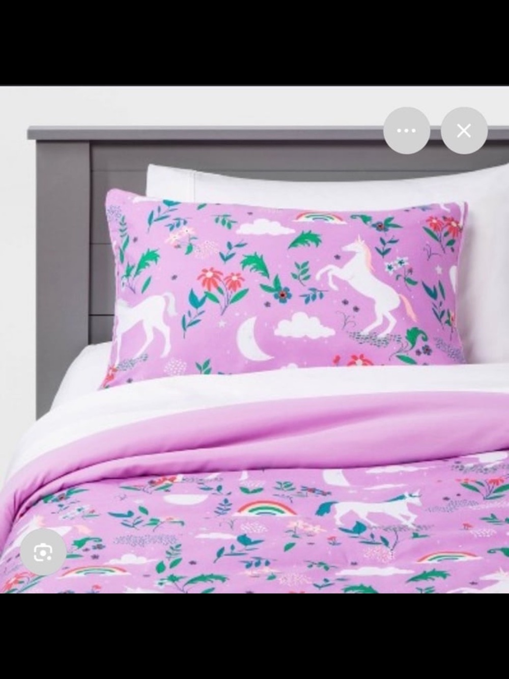 EUC Pillowfort Purple Unicorn Comforter and Sham